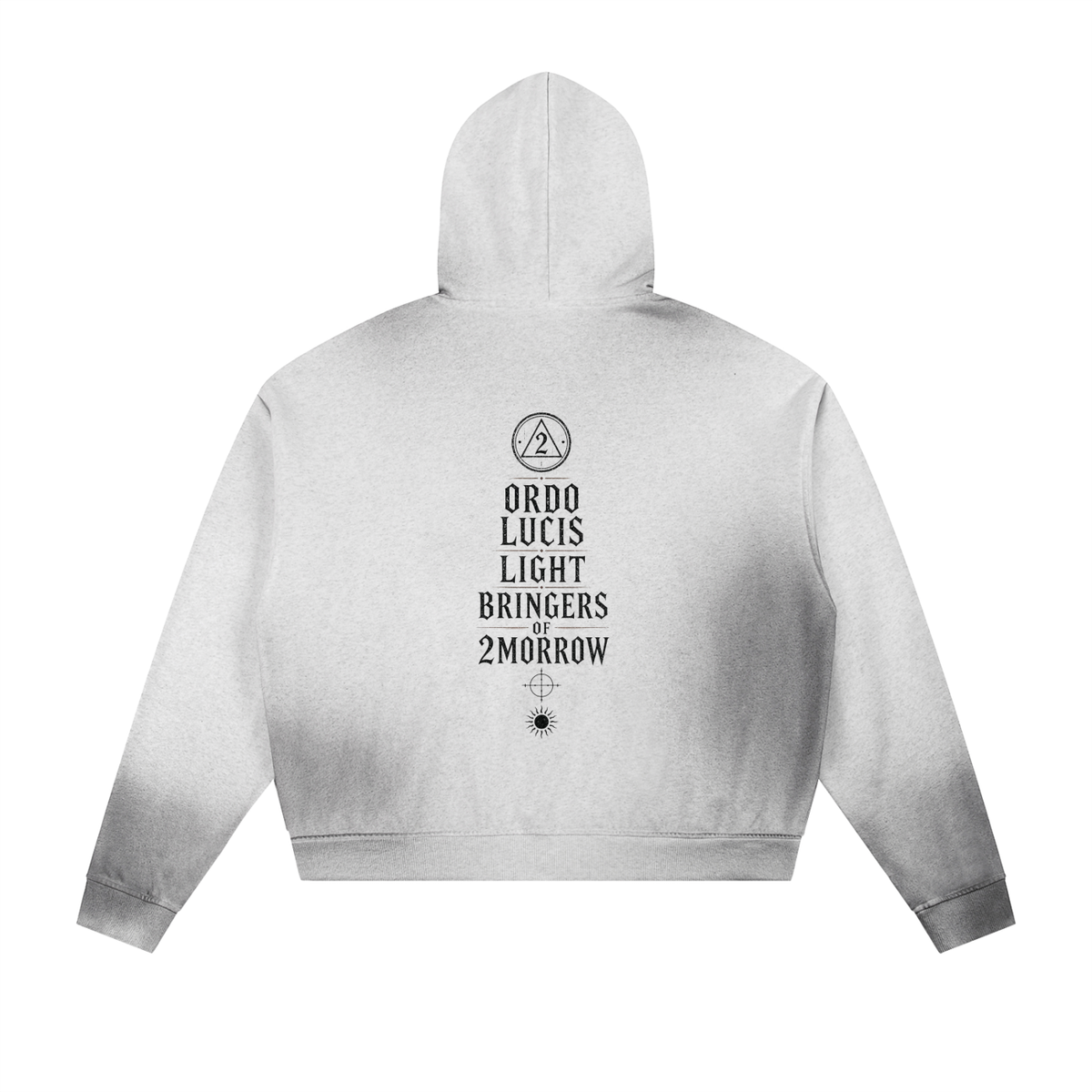 LBO2-Sun Fade Frayed Raw Edge Fleece Zip Hoodie