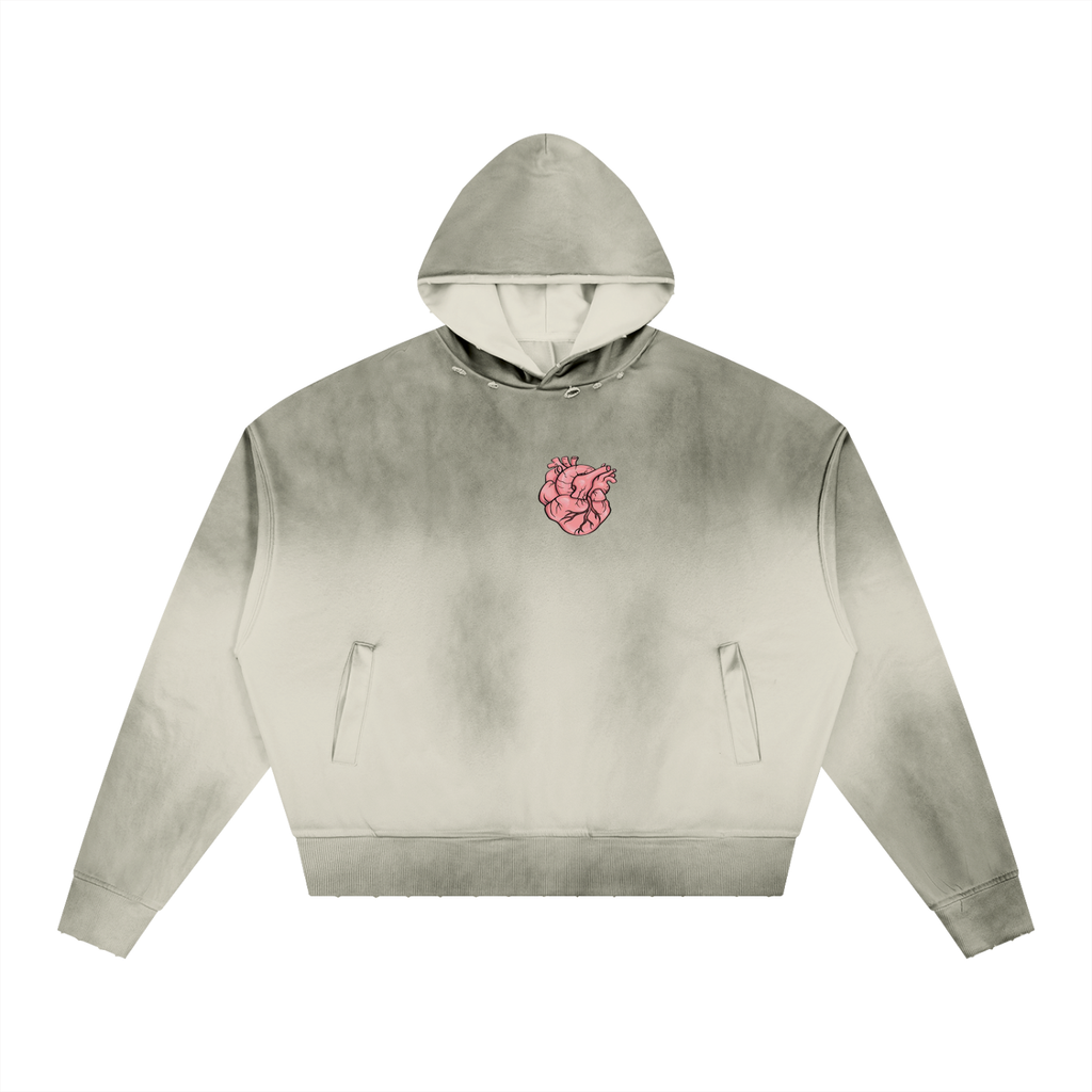 Unisex Sunfade Distressed Boxy Hoodie