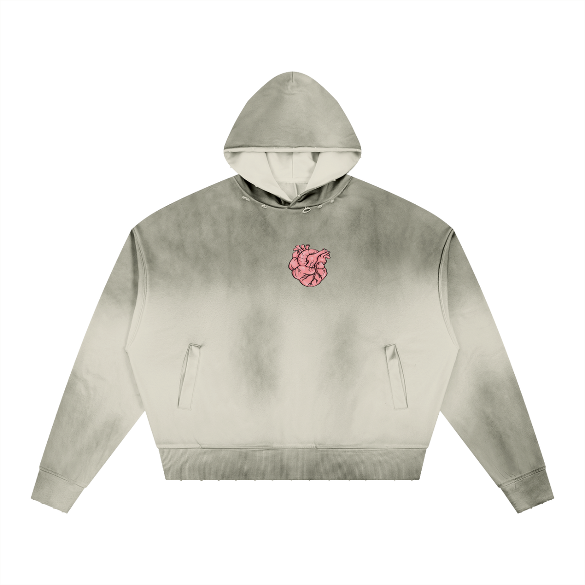 Unisex Sunfade Distressed Boxy Hoodie