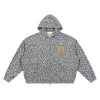 Lightbringersof2morro hoodie Unisex Leopard Print Waffle Full Zip Hoodie