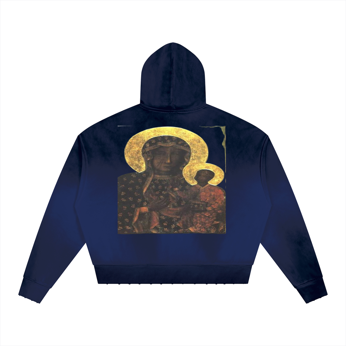 Unisex Sunfade Distressed Boxy Hoodie