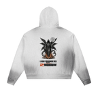 Fall wear-Sun Fade Frayed Raw Edge Fleece Zip Hoodie