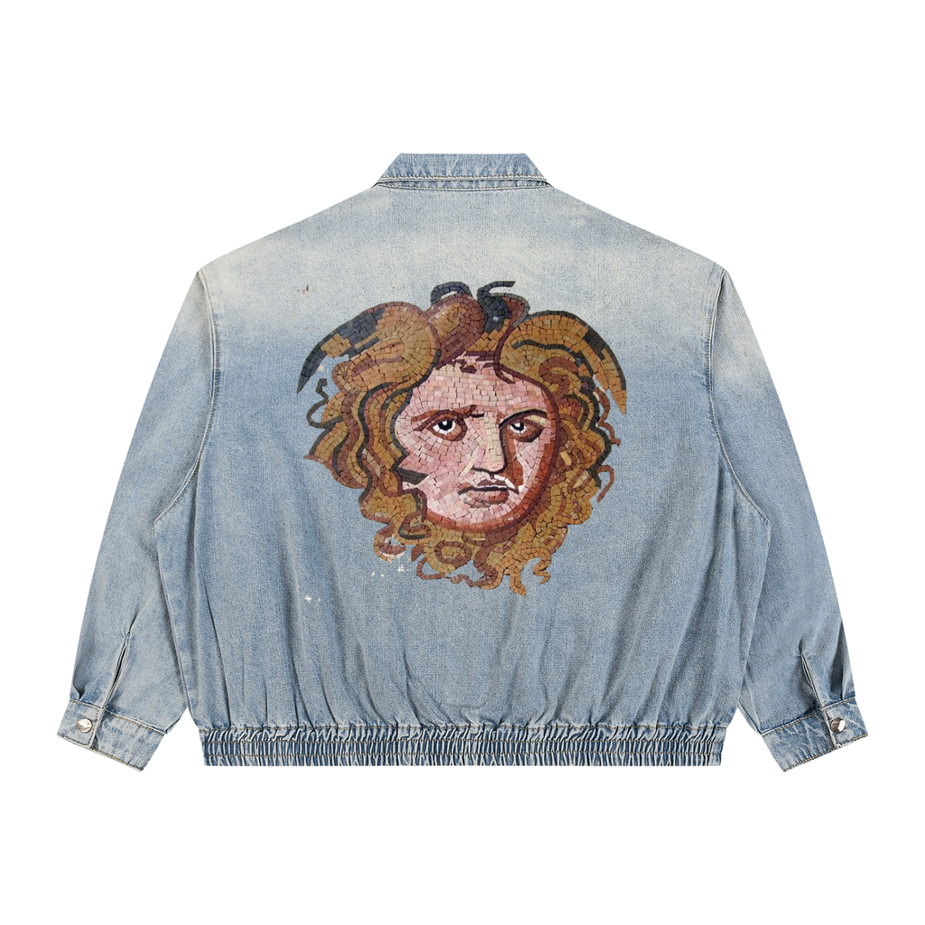 Greco-Roman style jacket - Unisex Vintage Wash Full-Zip Denim Jacket