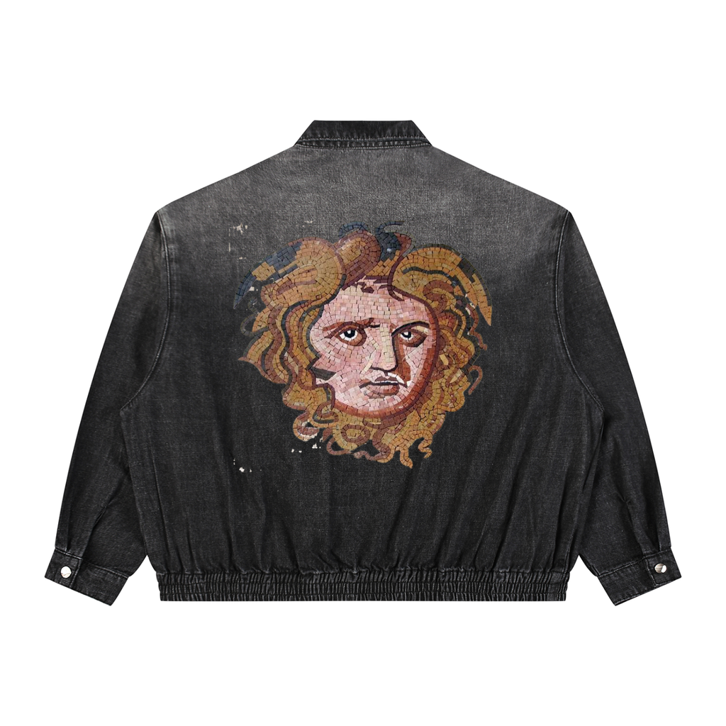 Greco-Roman style jacket - Unisex Vintage Wash Full-Zip Denim Jacket