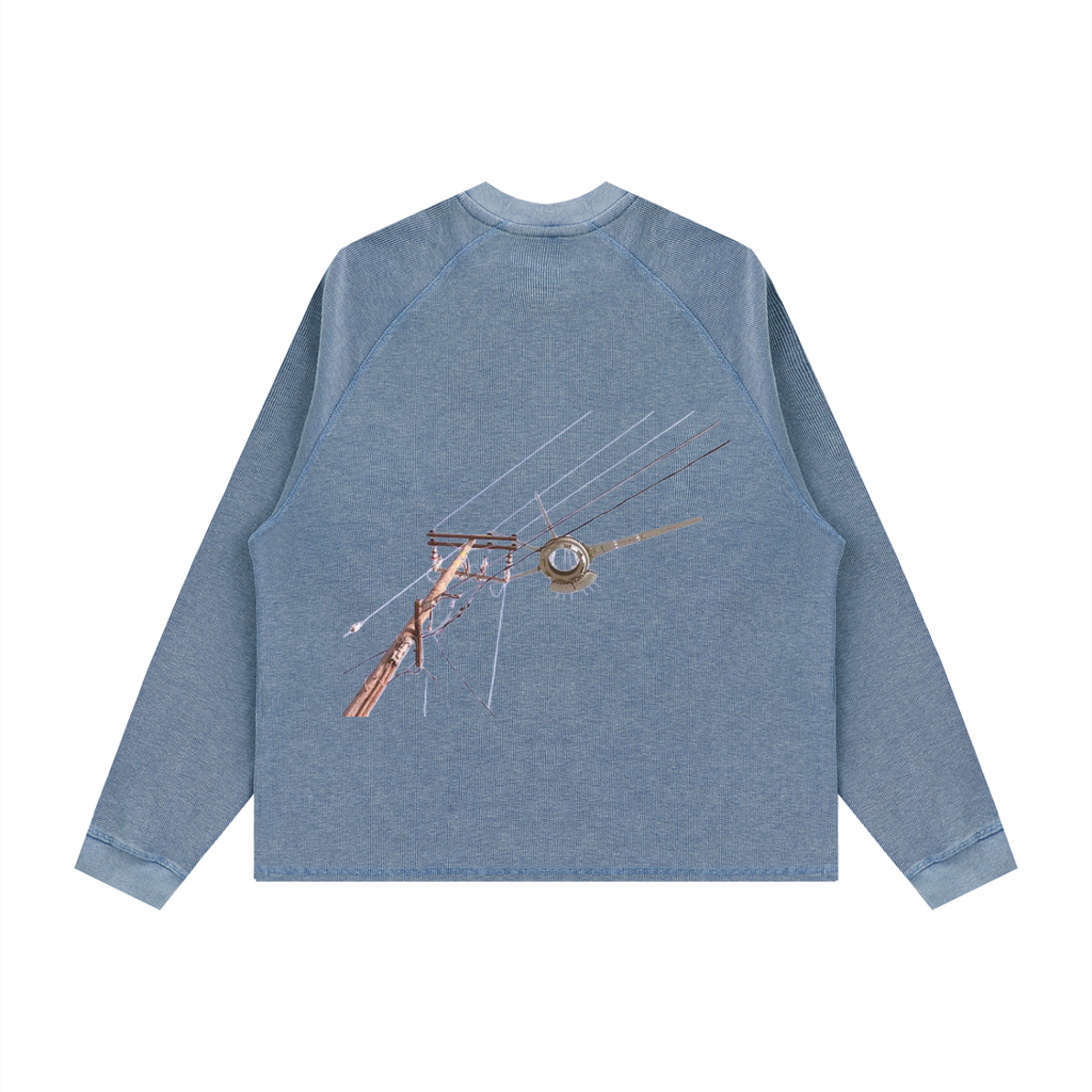 Unisex Vintage Wash Boxy  Waffle T-Shirt