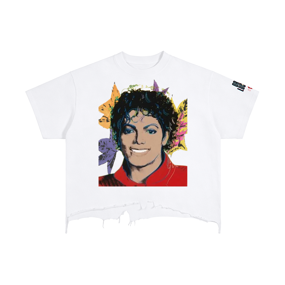 Michael Jackson pop art-Vintage Wash Boxy Distressed Hem T-Shirt
