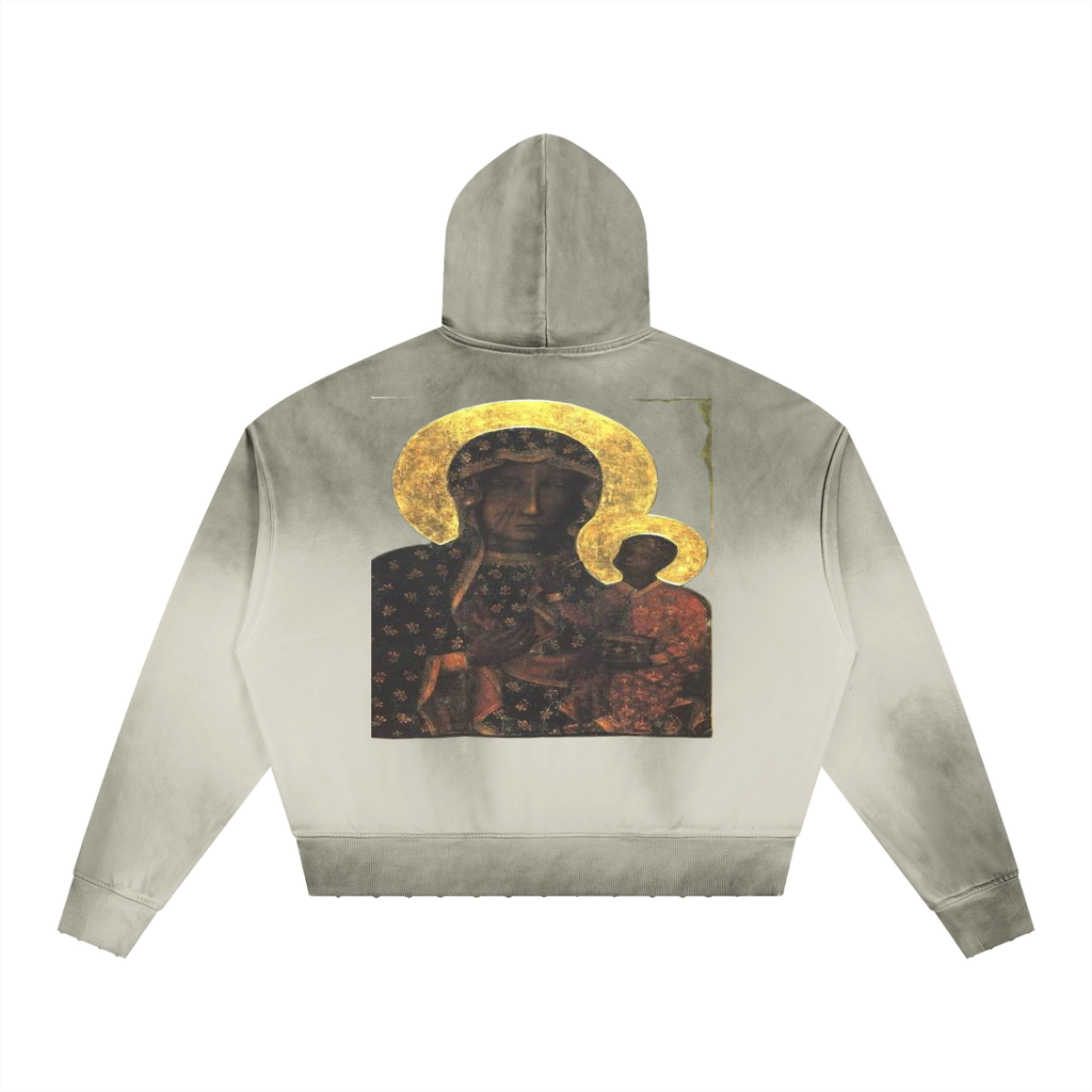Unisex Sunfade Distressed Boxy Hoodie