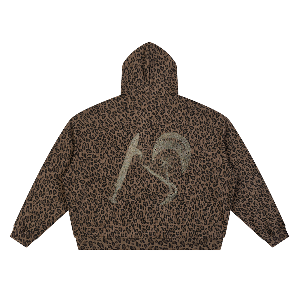 Lightbringersof2morro hoodie Unisex Leopard Print Waffle Full Zip Hoodie