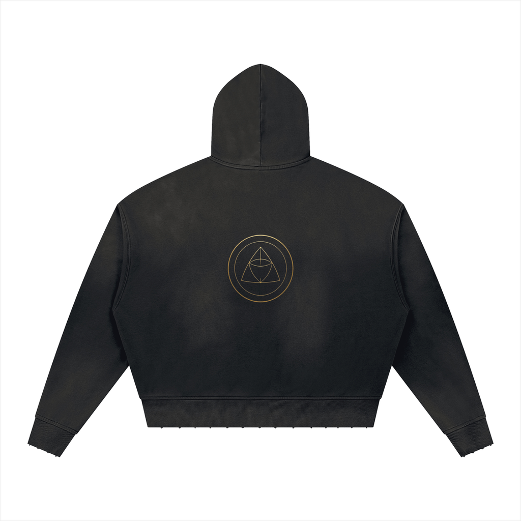 Why not -Unisex Sunfade Distressed Boxy Hoodie
