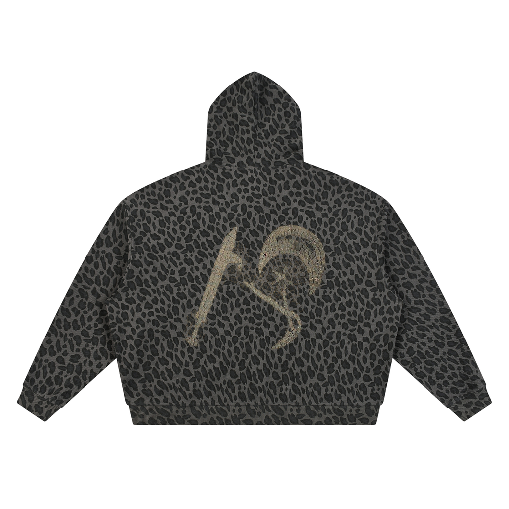 Lightbringersof2morro hoodie Unisex Leopard Print Waffle Full Zip Hoodie