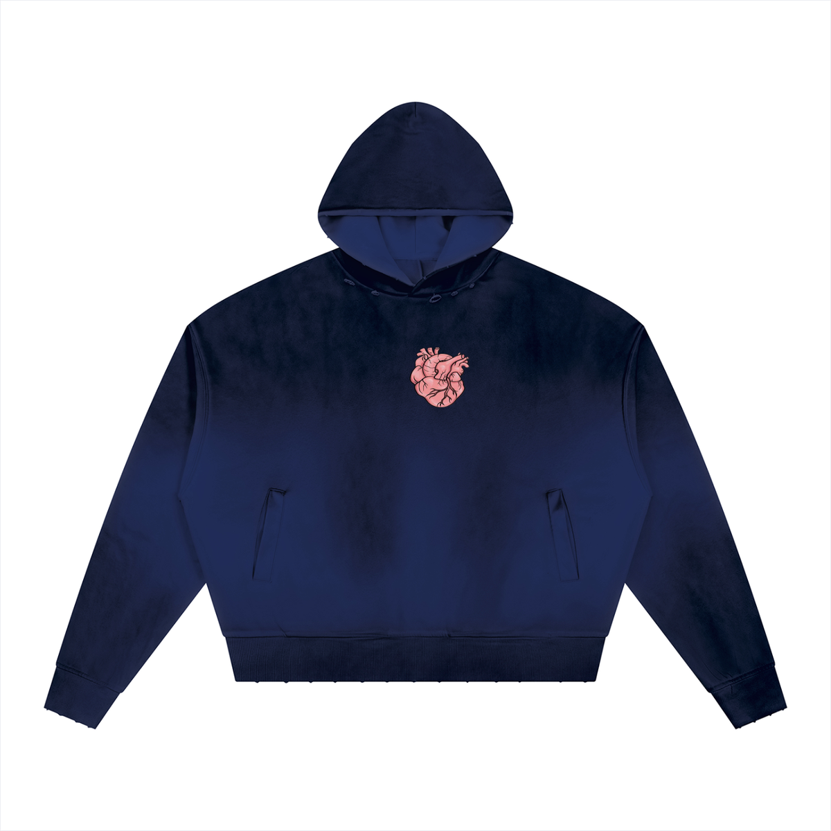 Unisex Sunfade Distressed Boxy Hoodie